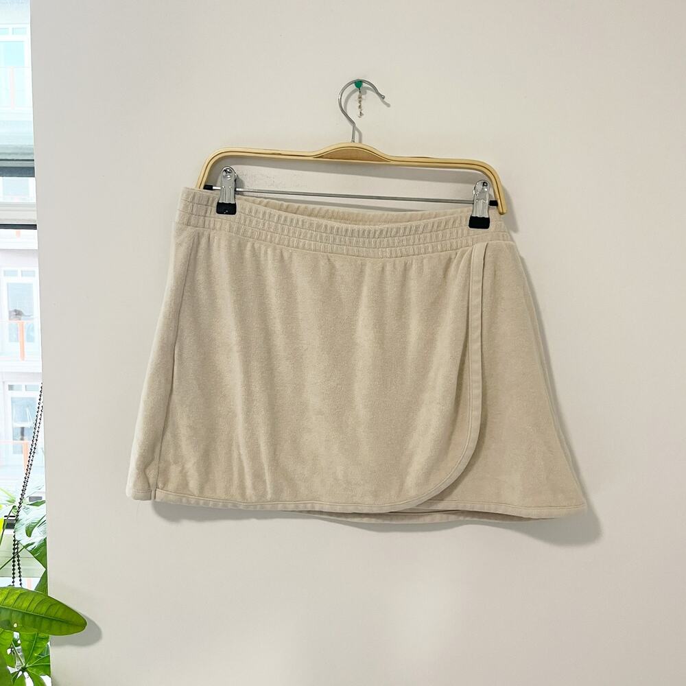 Universal Thread Beige Terry Cloth Mini Skirt Skort Size Large